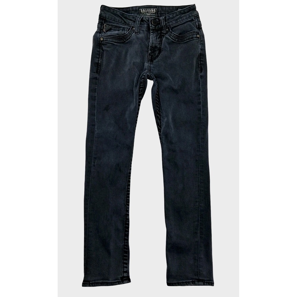 Salvage Straight Jeans Mens 28x30 Gray Slim Straight Denim Stretch Buckle